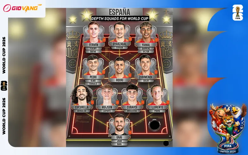 Danh sách cầu thủ đội tuyển Tây Ban Nha tại World Cup 2026