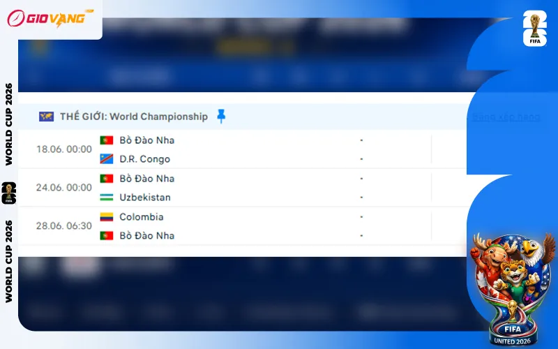Lịch Thi Đấu Đội Tuyển Bồ Đào Nha Tại World Cup 2026