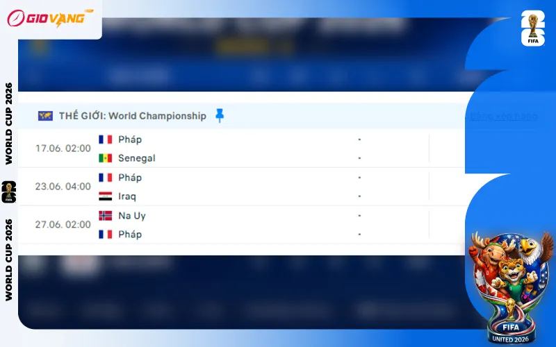 Lịch Thi Đấu Đội Tuyển Pháp Tại World Cup 2026
