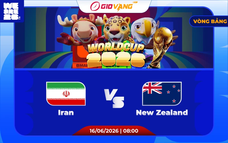 Soi kèo Iran vs New Zealand 08h00 ngày 16/6/2026 - World Cup 2026