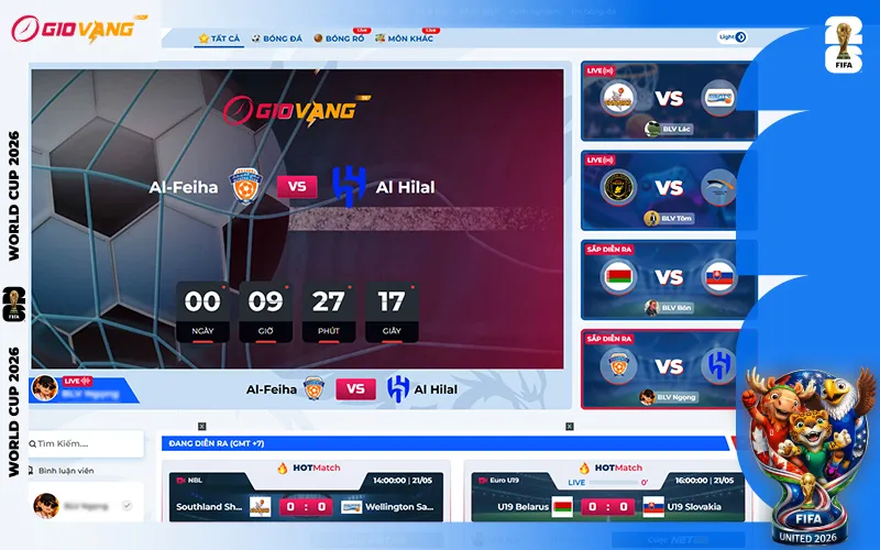 Giovang TV nổi lên như một địa chỉ xem bóng đá trực tuyến được cộng đồng săn đón